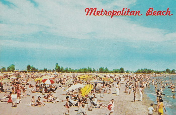 Lake St. Clair Metropark (Metro Beach, Metropolitan Beach) - Vintage Postcard (newer photo)